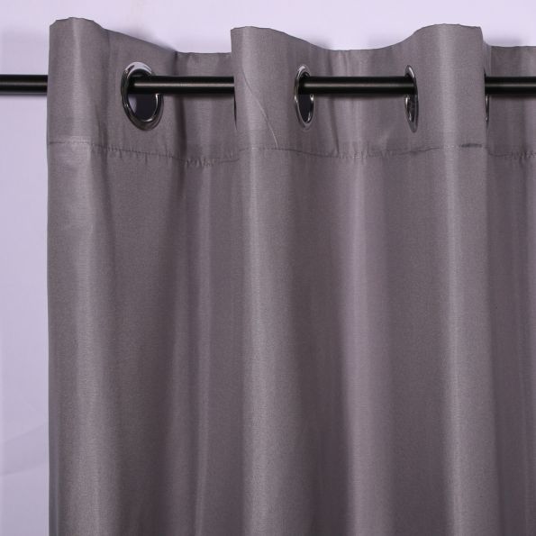 Rideau Microfibre Unie Lavandou Gris - 140 x 280 cm