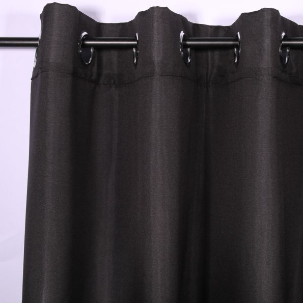Rideau Microfibre Unie Lavandou Noir - 140 x 280 cm
