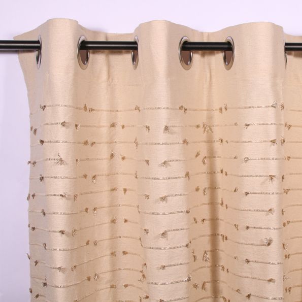 Rideau Coton Fils lurex brodés Lourmarin - 140 x 240 cm