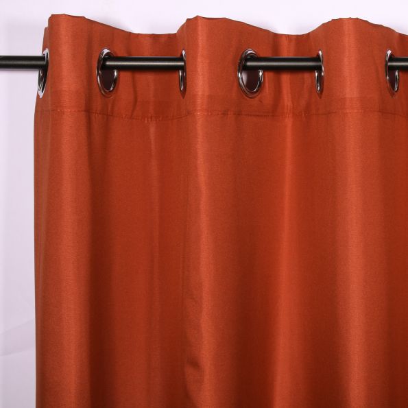 Rideau Microfibre Unie Lavandou Terracotta - 140 x 260 cm