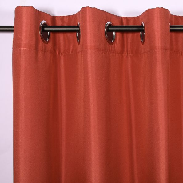 Rideau Microfibre Unie Lavandou Terracotta - 140 x 280 cm