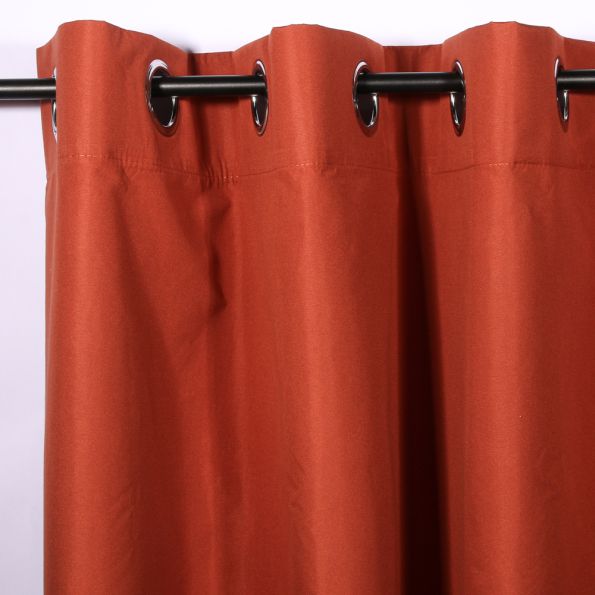 Rideau occultant thermique Microfibre uni Terracotta - 140 x 260 cm