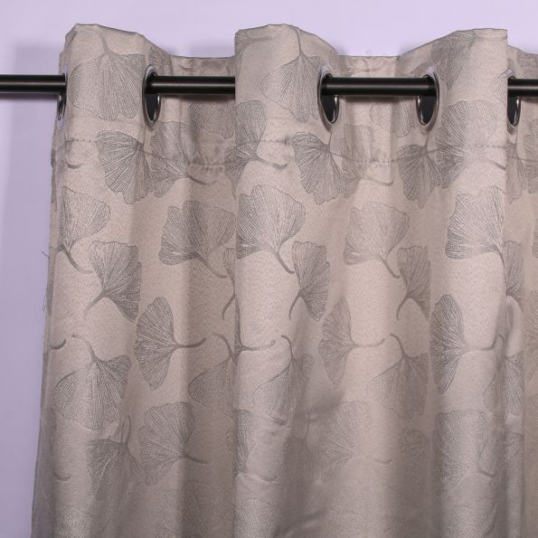 Rideau occultant Jacquard Moncontour Gris - 140 x 260 cm