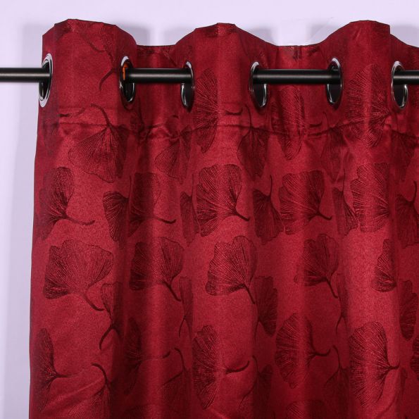 Rideau occultant Jacquard Moncontour Bordeaux - 140 x 260 cm