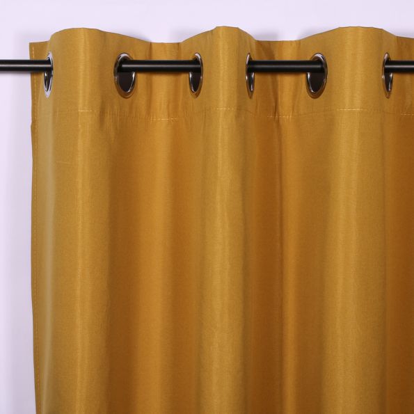 Rideau à oeillets Craftine 140 x 240 cm Coton Tissé+Top Imprimé+Pompons Mortemart Gris