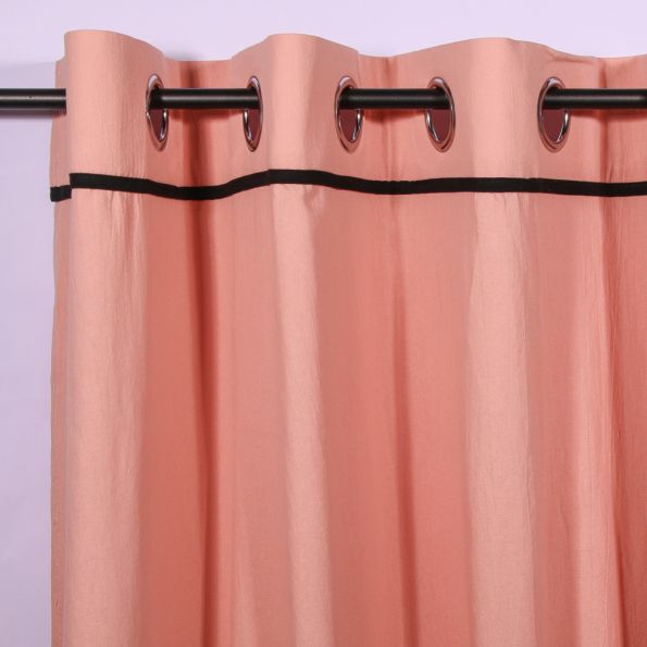 Rideau Coton lavé Piana Rose - 135 x 240 cm