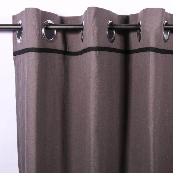 Rideau Coton lavé Piana Gris anthracite - 135 x 240 cm