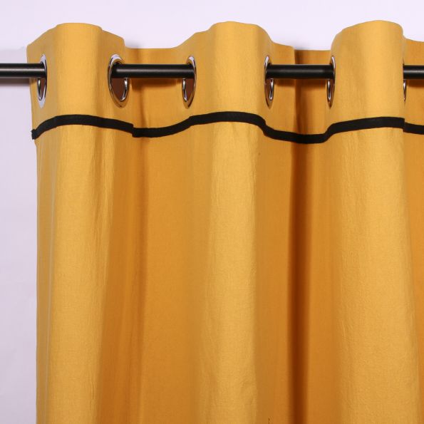 Rideau Coton lavé Piana Jaune - 135 x 240 cm