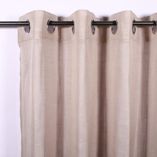 Rideau Voilage Effet Lin Tissé Ars-en-Ré Noisette - 140 x 240 cm