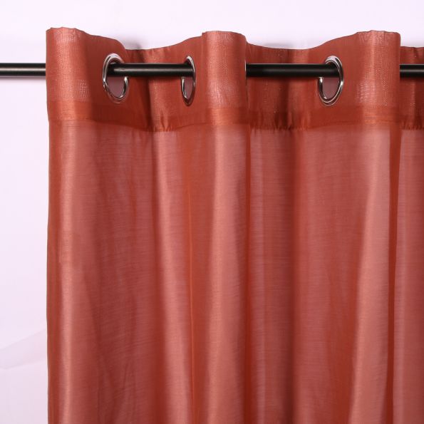 Rideau Voilage Etamine Unie Camon Terracotta - 140 x 240 cm