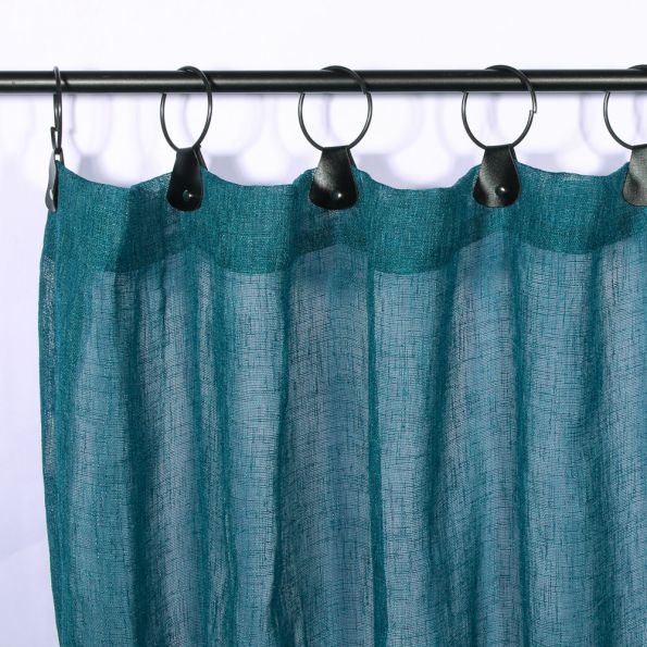 Rideau Voilage à anneaux Craftine 140 x 240 cm Tissé Conques Bleu