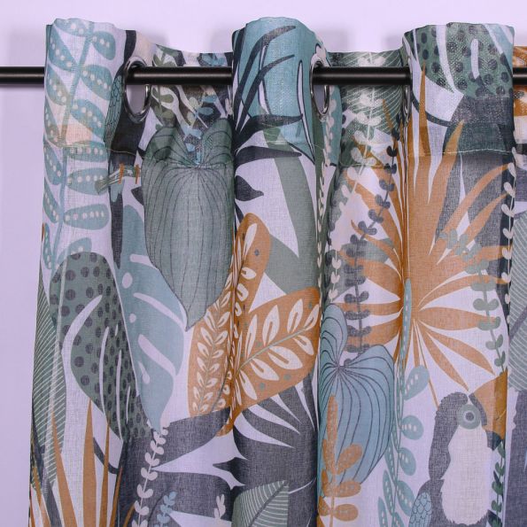 Rideau Voilage Sable Imprimé Blesle Blanc - 140 x 240 cm