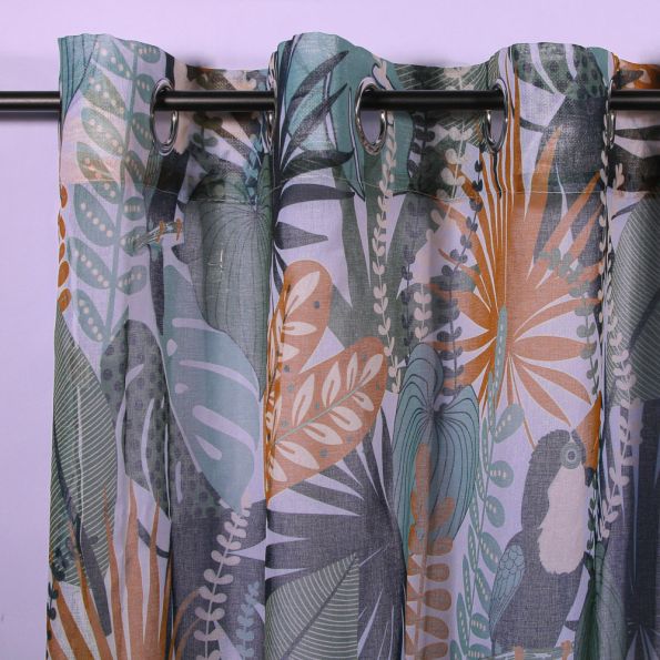 Rideau Voilage Sable Imprimé Blesle Blanc - 140 x 280 cm