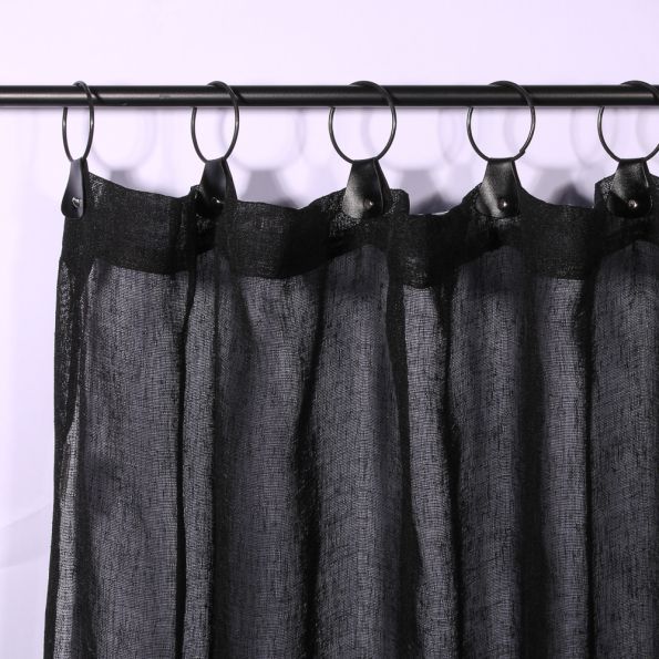 Rideau Voilage Tissé Conques Noir - 140 x 240 cm