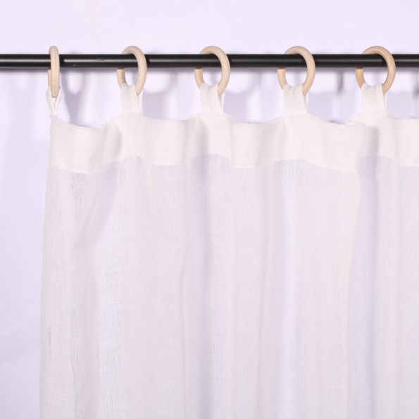 Rideau Voilage Bois Tissé Domme Blanc - 140 x 240 cm