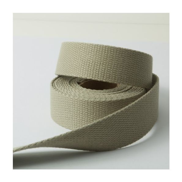 Sangle Polyester aspect Coton 30 mm Vert olive x1m
