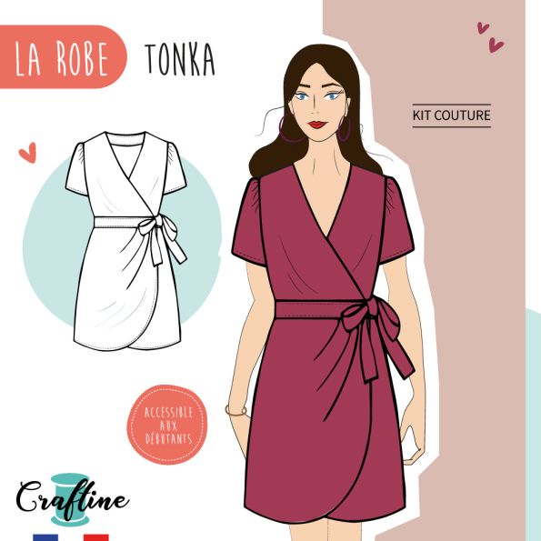 Kit Couture Craftine Robe Tonka Framboise