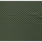 Tissu Jersey Coton Pois vert sur fond Vert kaki foncé - Par 10 cm