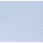 Tissu Jersey Coton Etoiles blanches sur fond Bleu ciel - Par 10 cm