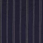 Tissu crêpe imprimé Rayures noires et grises sur fond Bleu marine - Par 10 cm