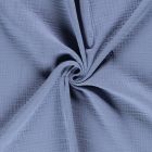 Tissu Triple gaze de coton Bleu denim - Par 10 cm