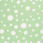 Tissu  Mousseline Pois blanc différentes tailles sur fond Vert - Par 10 cm