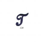 Ecusson Thermocollant Lettre Calligraphie Anglaise "T" Marine