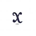 Ecusson Thermocollant Lettre Calligraphie Anglaise "X" Marine