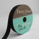 Bobinette Ruban Gros grain Frou-Frou Noir de jais - 9 mm x 6 mètres