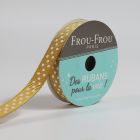 Bobinette Ruban Gros grain Pois Frou-Frou Poussiere d'or - 10 mm x 4 mètres