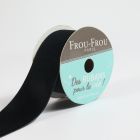 Bobinette Ruban Velours uni Frou-Frou Noir de jais - 25 mm x 1,5 mètres