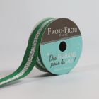 Bobinette Ruban Gros grain Rayure Brillante Frou-Frou Emeraude - 15 mm x 4 mètres
