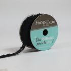 Bobinette Ruban Dentelle Frou-Frou Noir de jais - 10 mm x 4 mètres