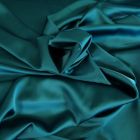 Tissu Satin Duchesse extensible Bleu pétrole x10cm