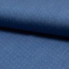 Tissu Chambray Tencel Bleu jean clair Pois Blancs - Par 10 cm