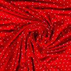 Tissu Jersey Viscose Rouge Pois 3mm Blanc - Par 10 cm