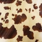 Tissu Velours Peau de bête Vache Ecru et marron x10cm