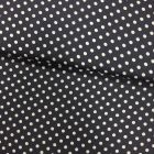 Tissu Coton imprimé Gris foncé Pois 8 mm Blancs - Par 10 cm