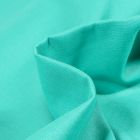 Tissu Popeline de coton unie Bio Vert turquoise - Par 10 cm
