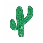 Ecusson Thermocollant cactus en sequins verts sur fond vert