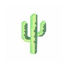 Ecusson Thermocollant cactus au point de croix Vert 