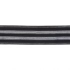 Élastique Plat Lurex Noir rayures argent 30 mm x1m