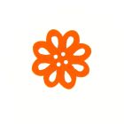 Bouton fleur en bois 20 mm - Orange