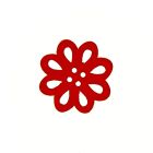 Bouton fleur en bois 20 mm - Rouge