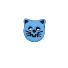 Bouton tête de chat 15 mm - Bleu