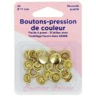Boutons pressions 11 mm Or x6