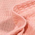 Tissu Sweat matelassé léger Coeurs 3D sur fond Rose saumon