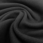 Tissu Bord côte uni Noir - Par 10 cm