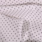 Tissu Coton enduit Petits pois gris sur fond Blanc - Par 10 cm