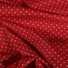 Tissu Coton enduit Petits pois blancs sur fond Rouge - Par 10 cm